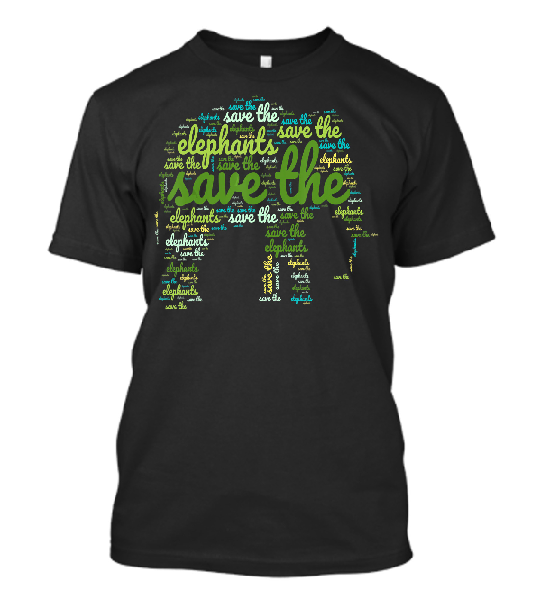 Earth Day Save The Elephants Elephant Word T-Shirt