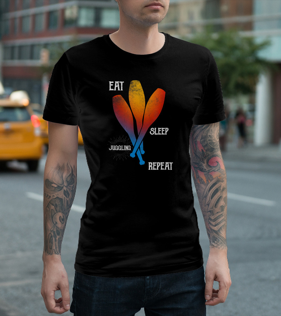 Eat Sleep Juggling Repeat Juggler Clubs T-Shirt