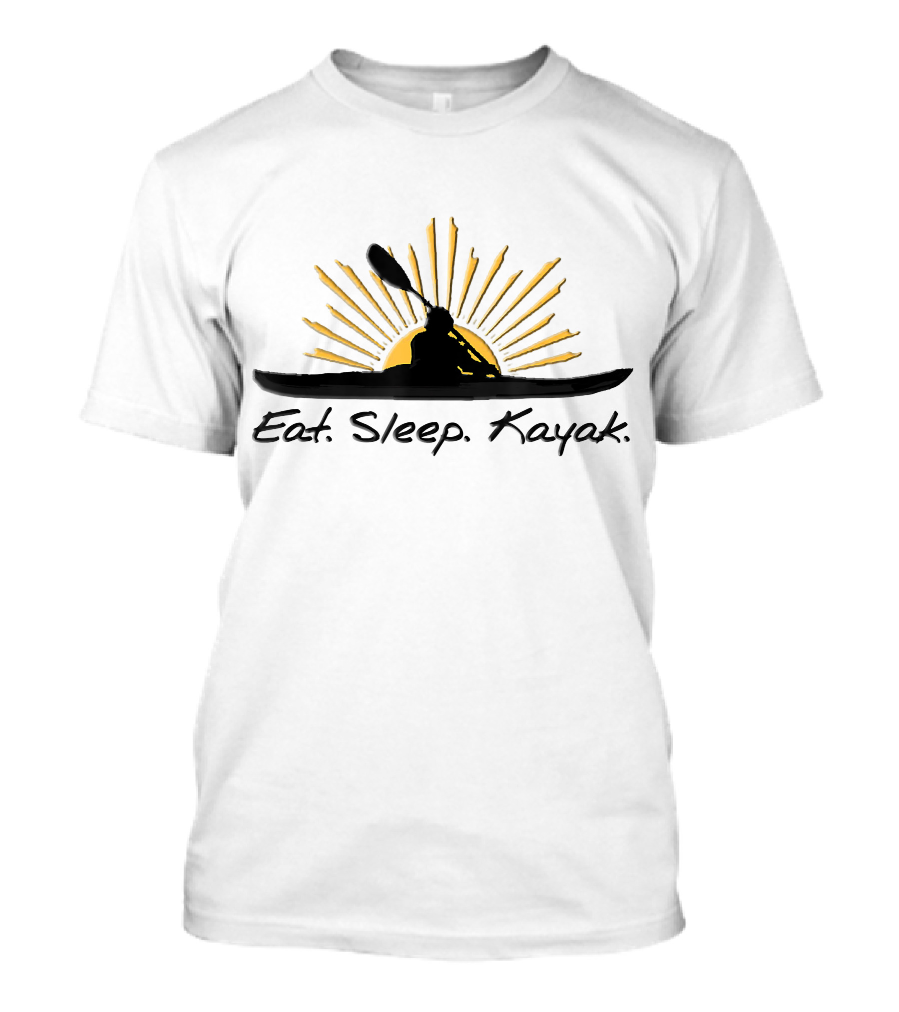 Eat Sleep Kayak Funny Sunburst I Love Kayaking T-Shirt