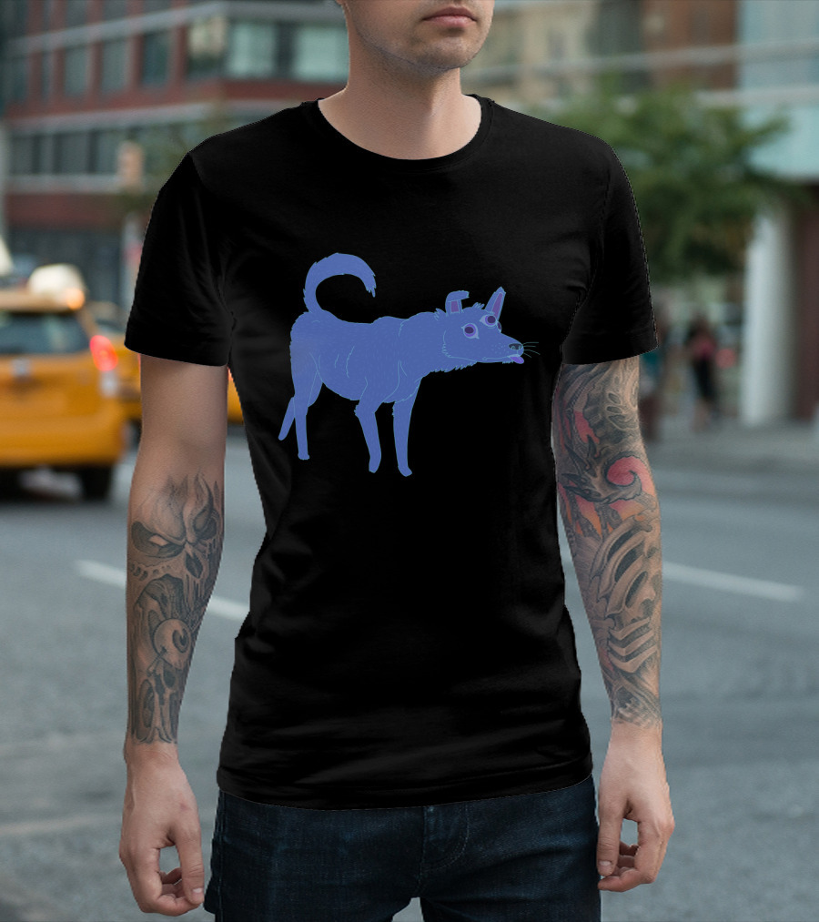 Neon Blue Spirit Dog T-Shirt