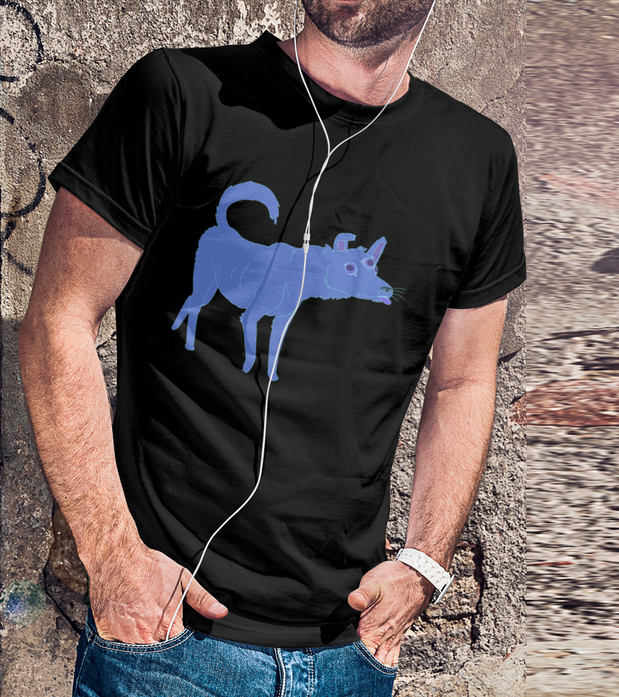 Neon Blue Spirit Dog T-Shirt