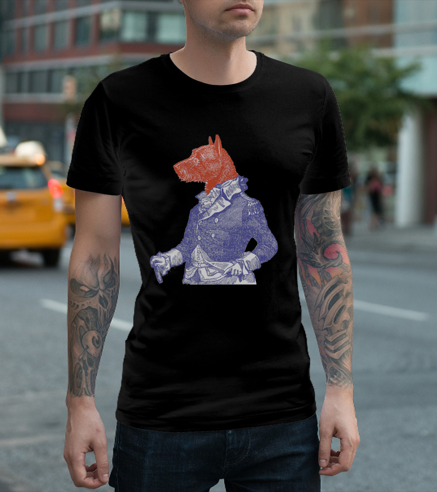 General Dog in Historical Military Attire T-Shirt