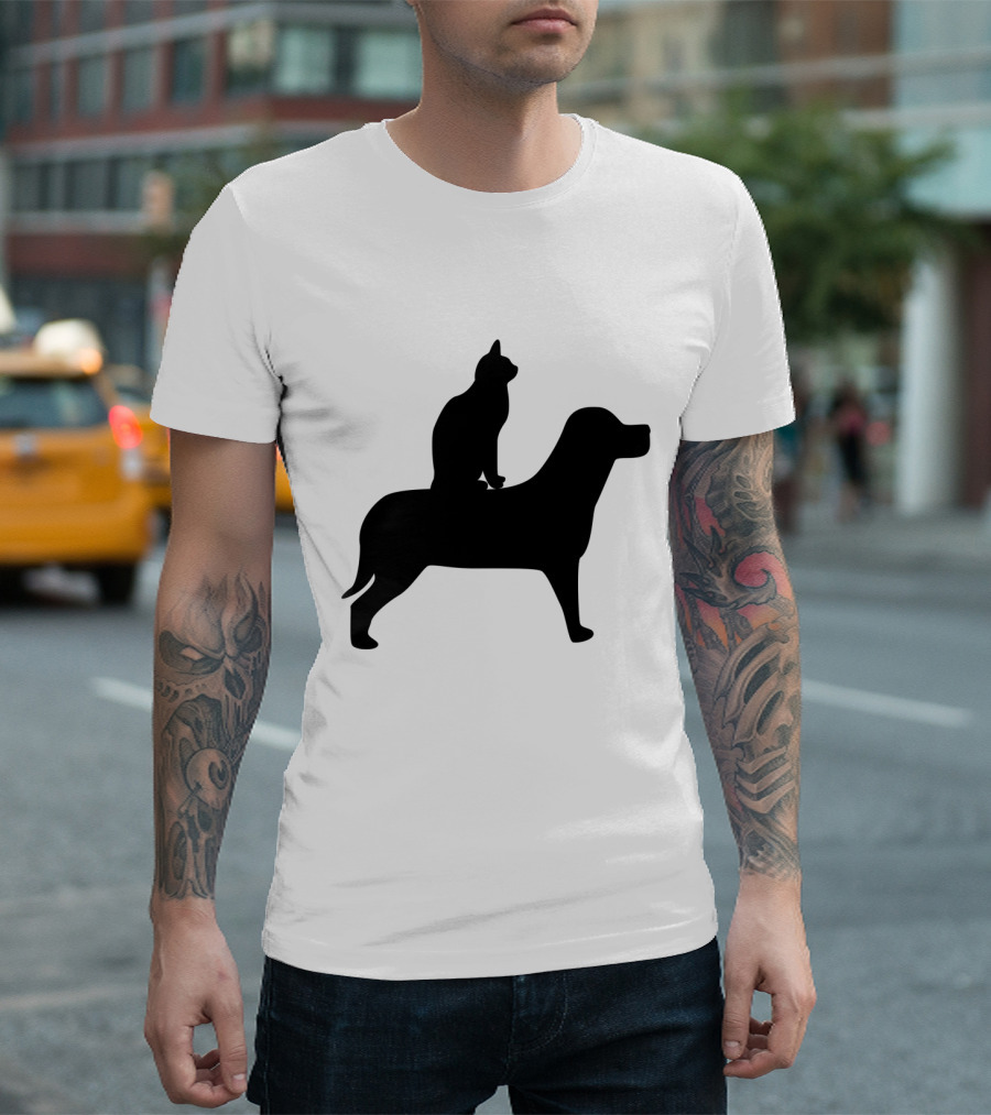 Cat Dog Silhouette Pair Concept Octerson T-Shirt