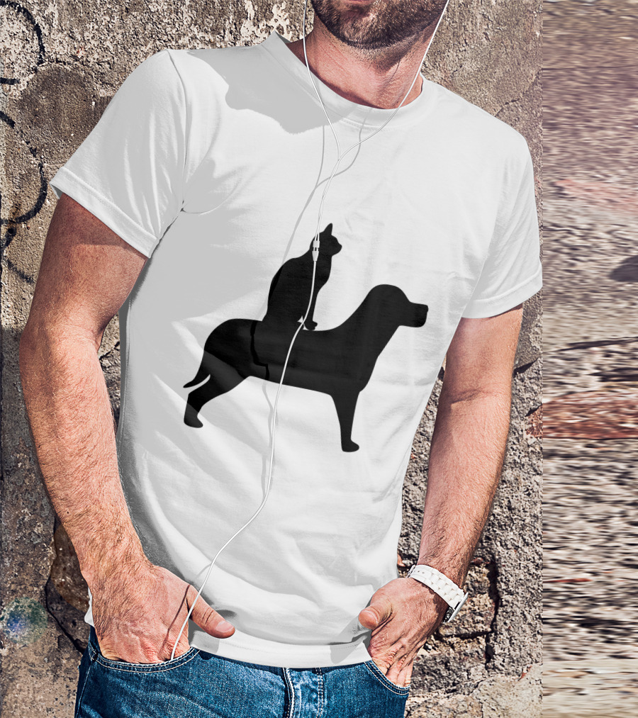 Cat Dog Silhouette Pair Concept Octerson T-Shirt