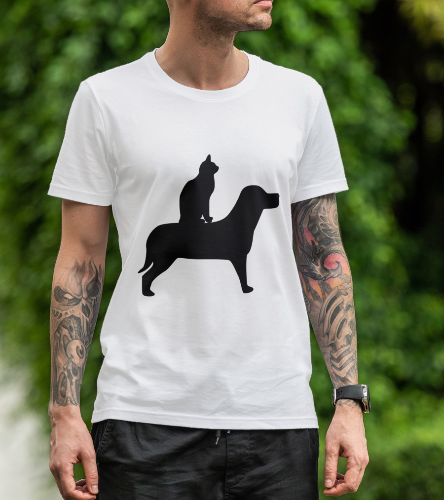 Cat Dog Silhouette Pair Concept Octerson T-Shirt