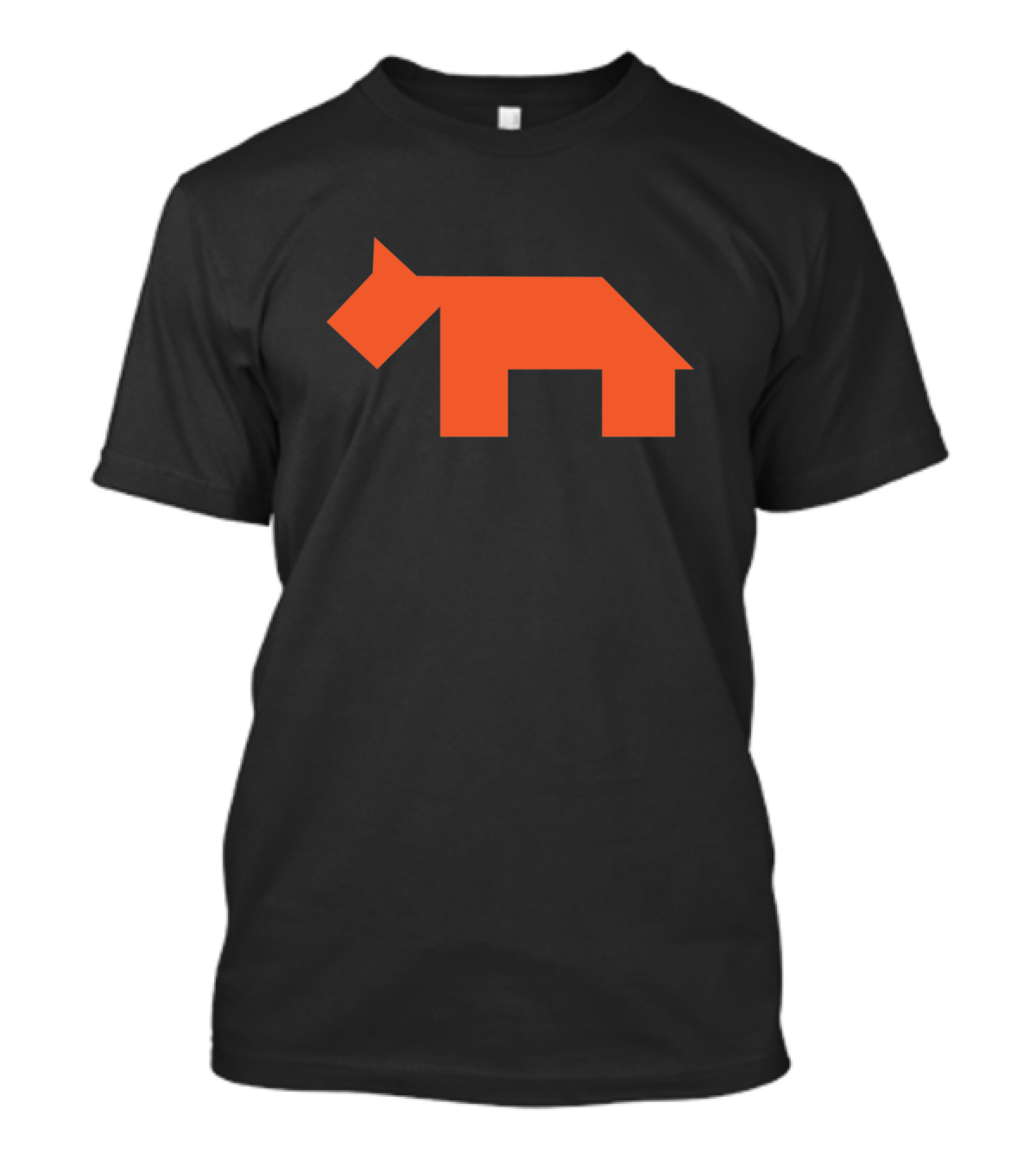 Orange Tangram Canine Puzzle T-Shirt