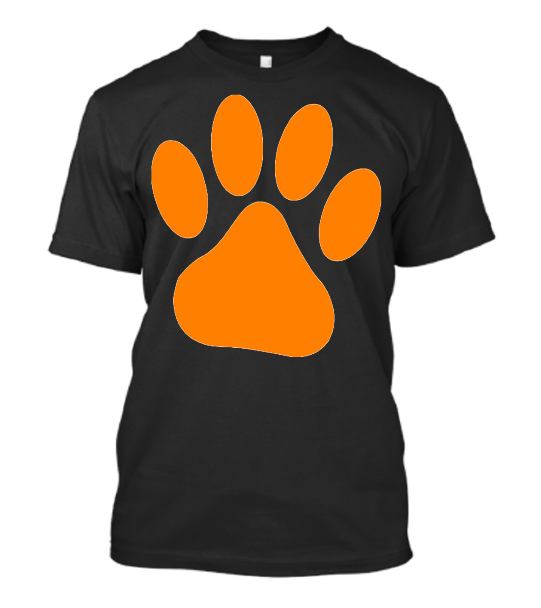 Orange Dog Paw Print T-Shirt