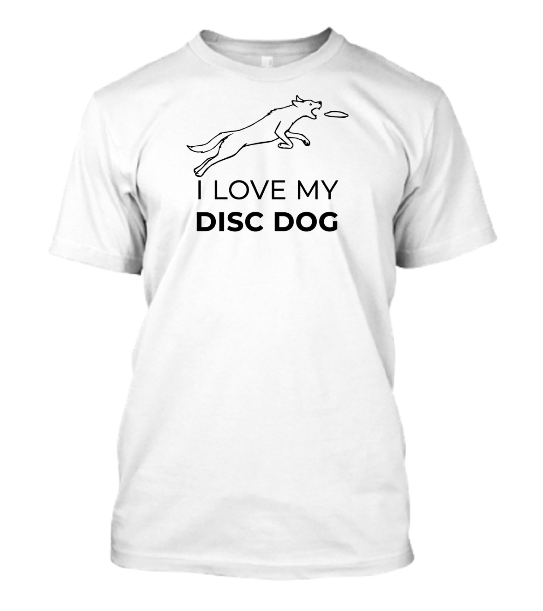 I Love My Disc Dog Canine Playing Fetch With Flying Disc T-Shirt