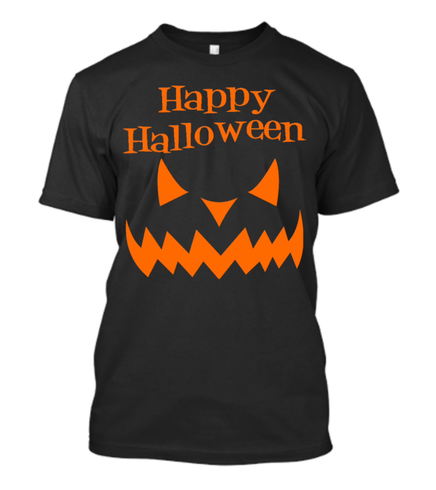Happy Halloween Evil Pumpkin Smile Orange Face T-Shirt