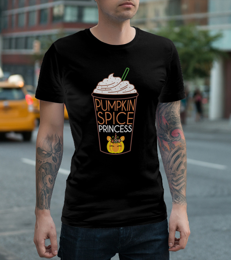 PUMPKIN SPICE PRINCESS CREAM COFFEE UNICORN HALLOWEEN T-Shirt