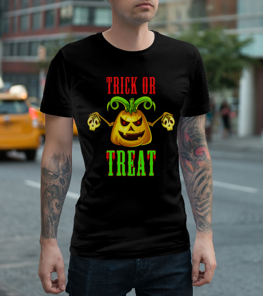 Trick Or Treat Halloween Pumpkin Lantern Funny Gift T-Shirt