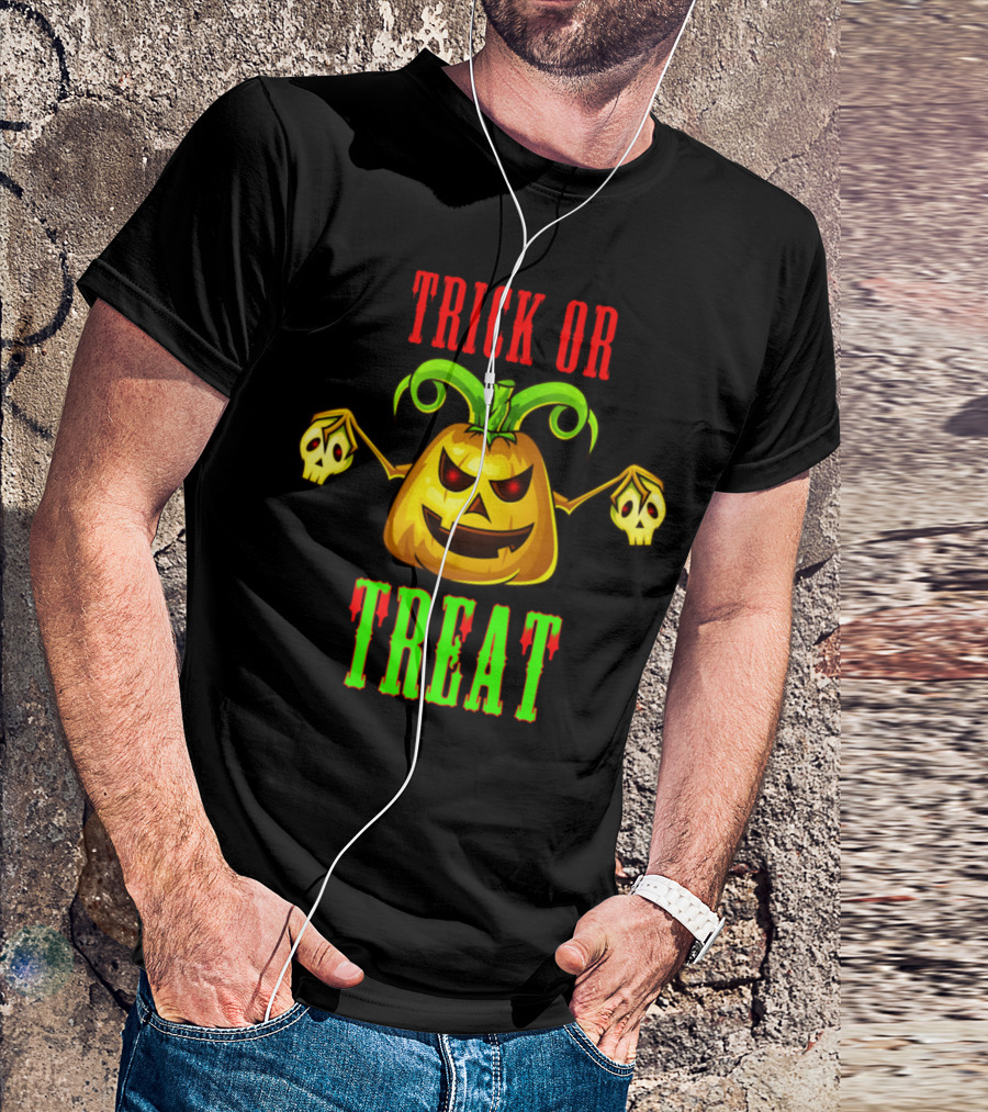 Trick Or Treat Halloween Pumpkin Lantern Funny Gift T-Shirt