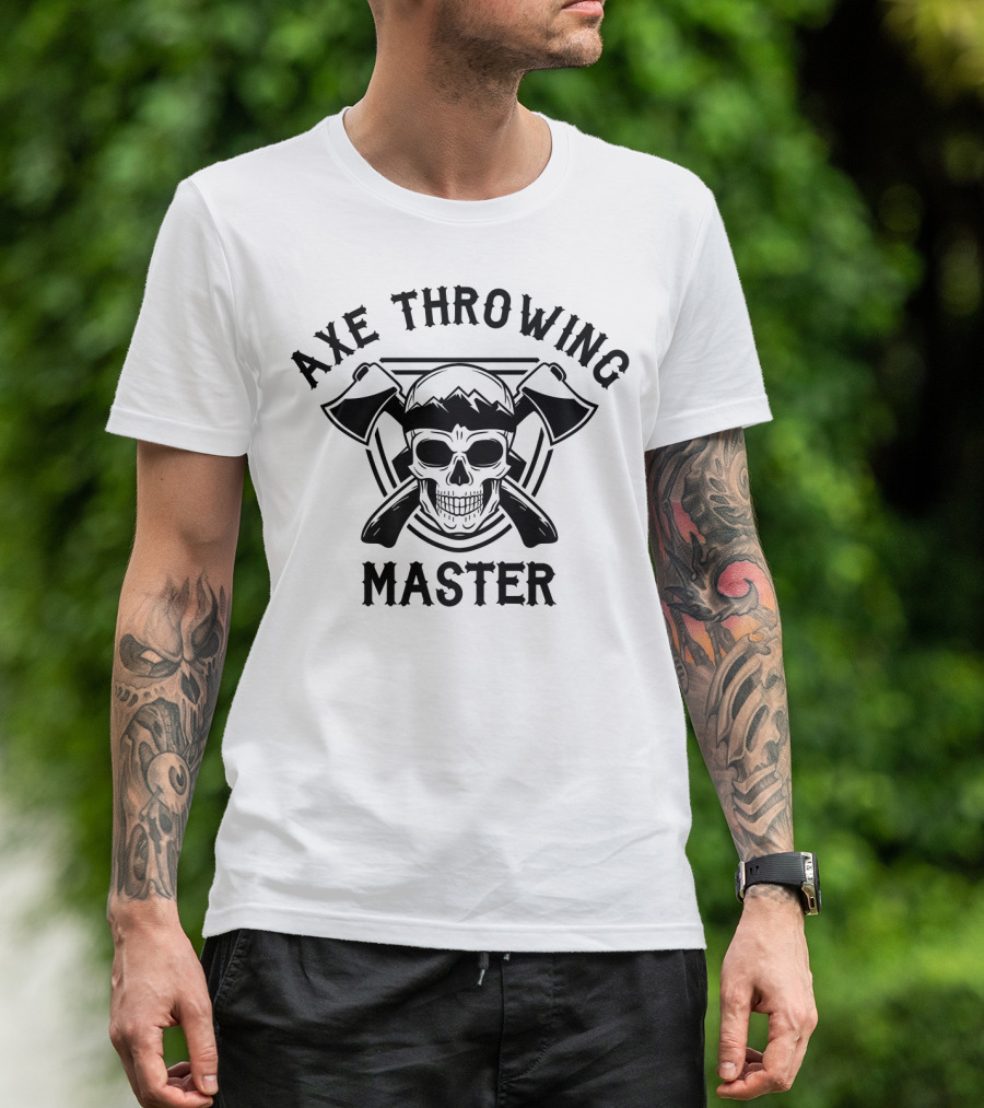 Axe Throwing Master Skull Lumberjack T-Shirt