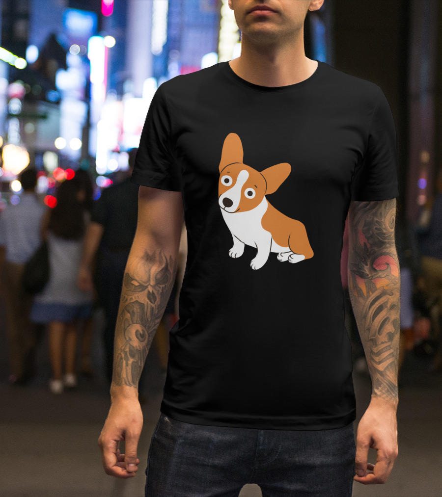 Cute Corgi Happy Dog Playful Expression Whimsical Pose T-Shirt