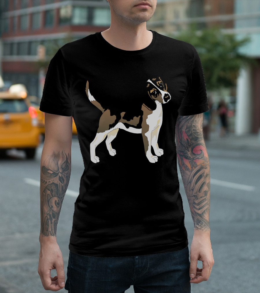 Black White Dog Beagle Pet Animal T-Shirt