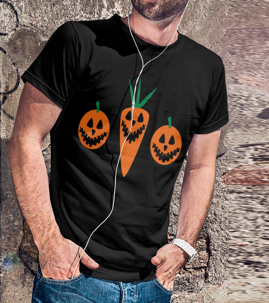 Be Different Pumpkin And Carrot Faces T-Shirt