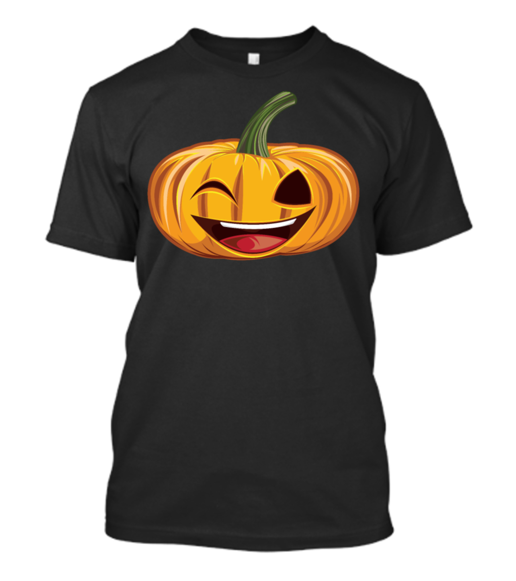 Winking Pumpkin Emoji Face T-Shirt