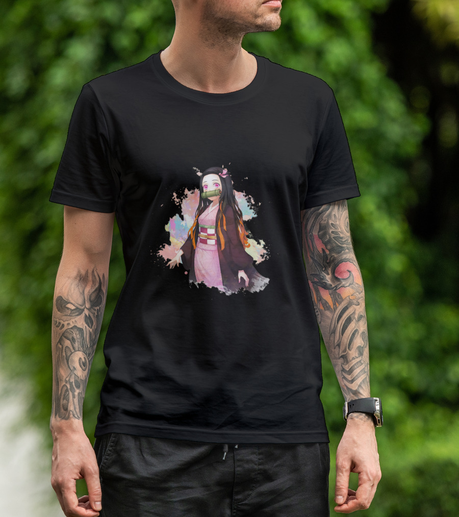 Cute Kawaii Nezuko From Demon Slayer Anime Character T-Shirt