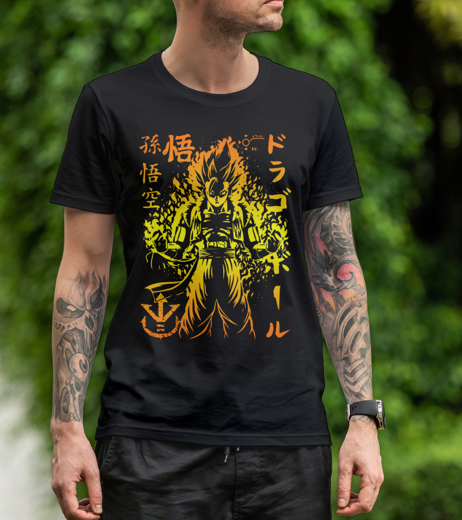 Dragon Ball Goku Super Saiyan Japanese Kanji T-Shirt