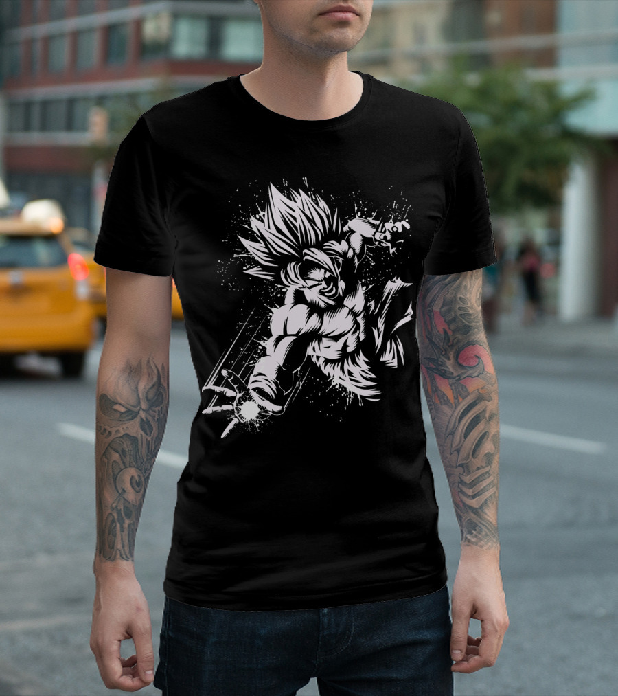 Super Saiyan Power Burst Action Attack T-Shirt