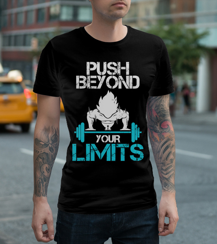 Push Beyond Your Limits Super Saiyan Goku Bench Press Power T-Shirt