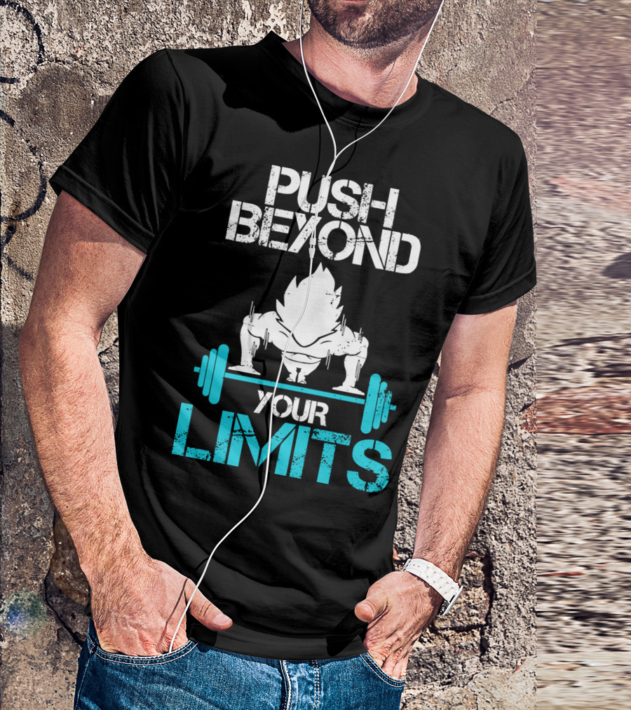 Push Beyond Your Limits Super Saiyan Goku Bench Press Power T-Shirt