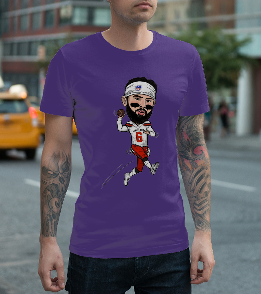 Baker Mayfield Cleveland Browns Football Cartoon Player Number 6 T-Shirt