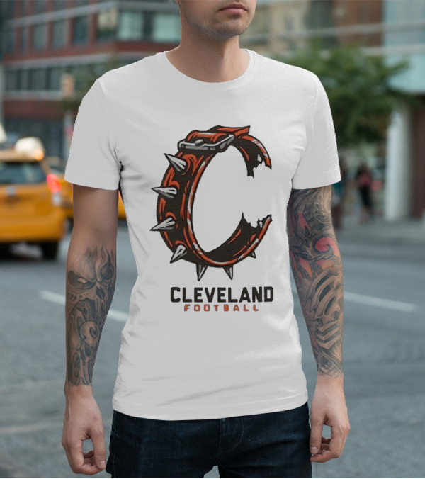 Cleveland Football Spiked Collar C T-Shirt