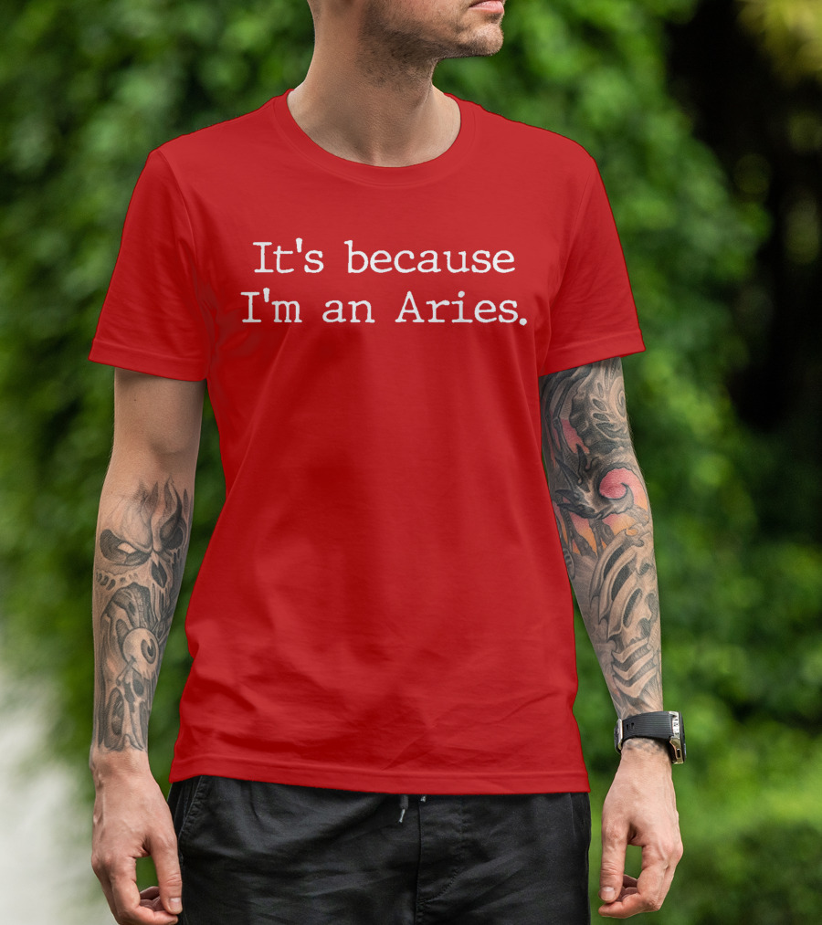 It's Because I'm An Aries Horoscope Gifts Women Girls Men Zodiac Sign Astrology T-Shirt