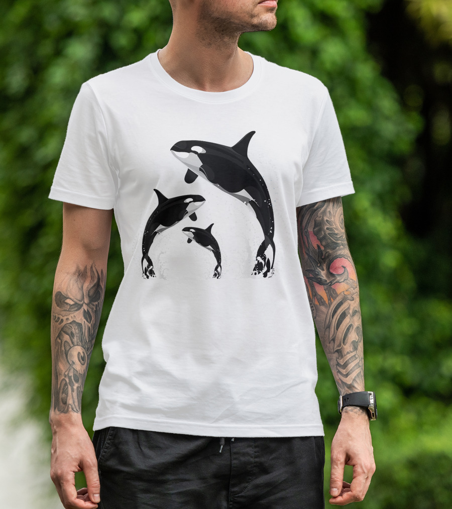 Killer Whale Jumping Orca Splash Trio T-Shirt