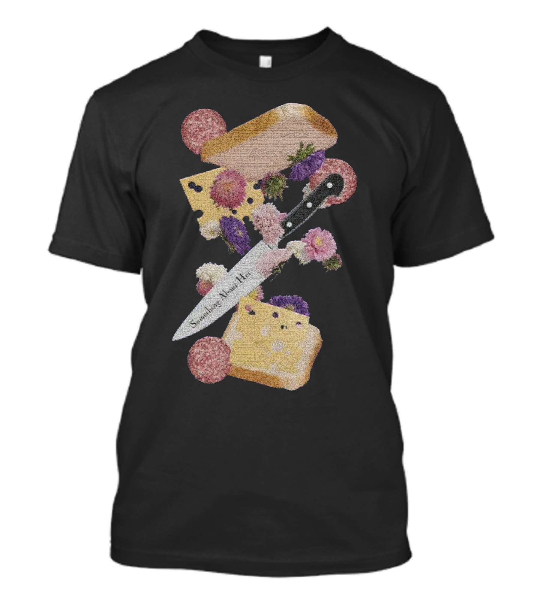 Something About Her Floral Cheese And Bread T-Shirt