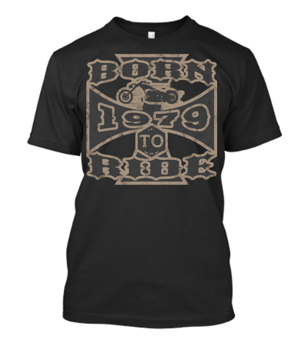 Born To Ride Motorcycle Biker 1979 Vintage Iron Cross T-Shirt