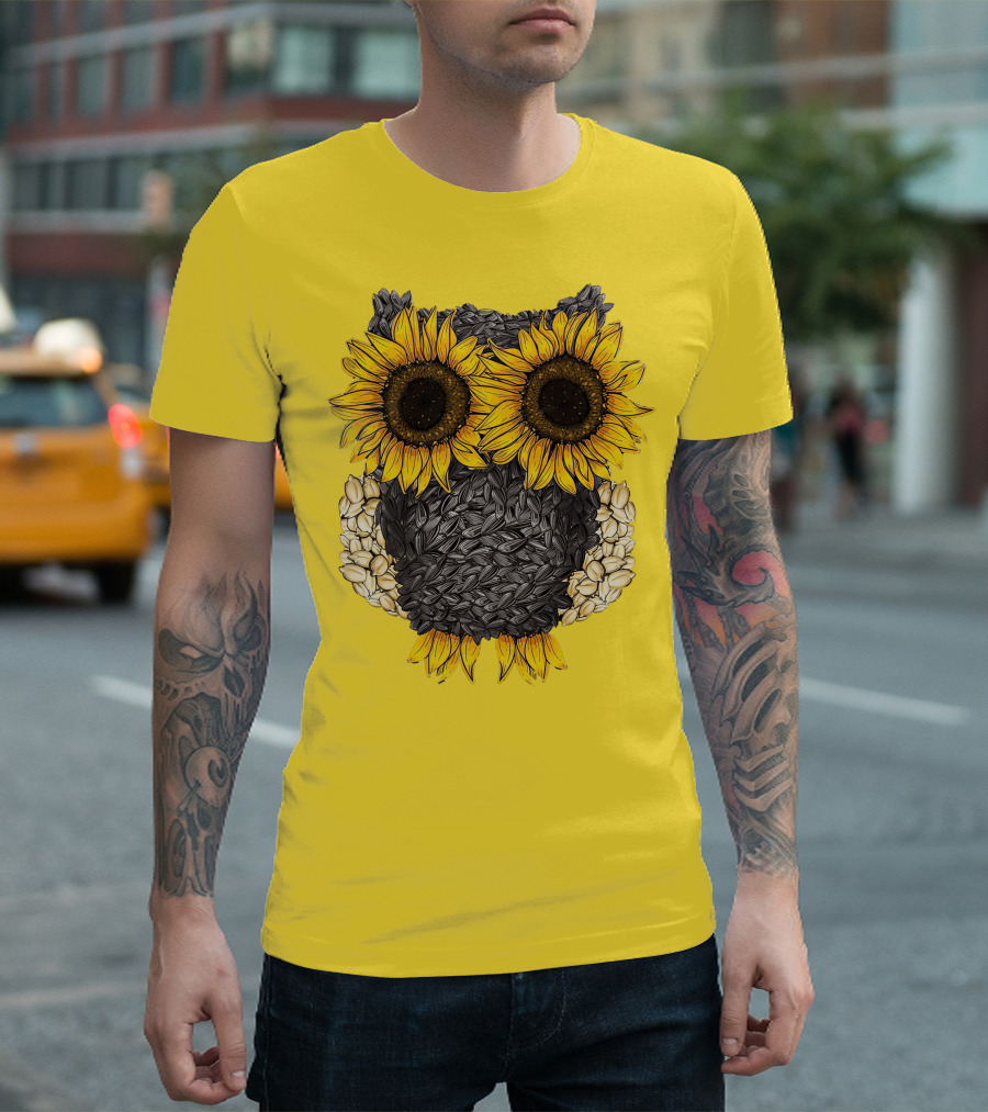 Sunflower Sunflower Owl Owl Sunflower Sunflower T-Shirt