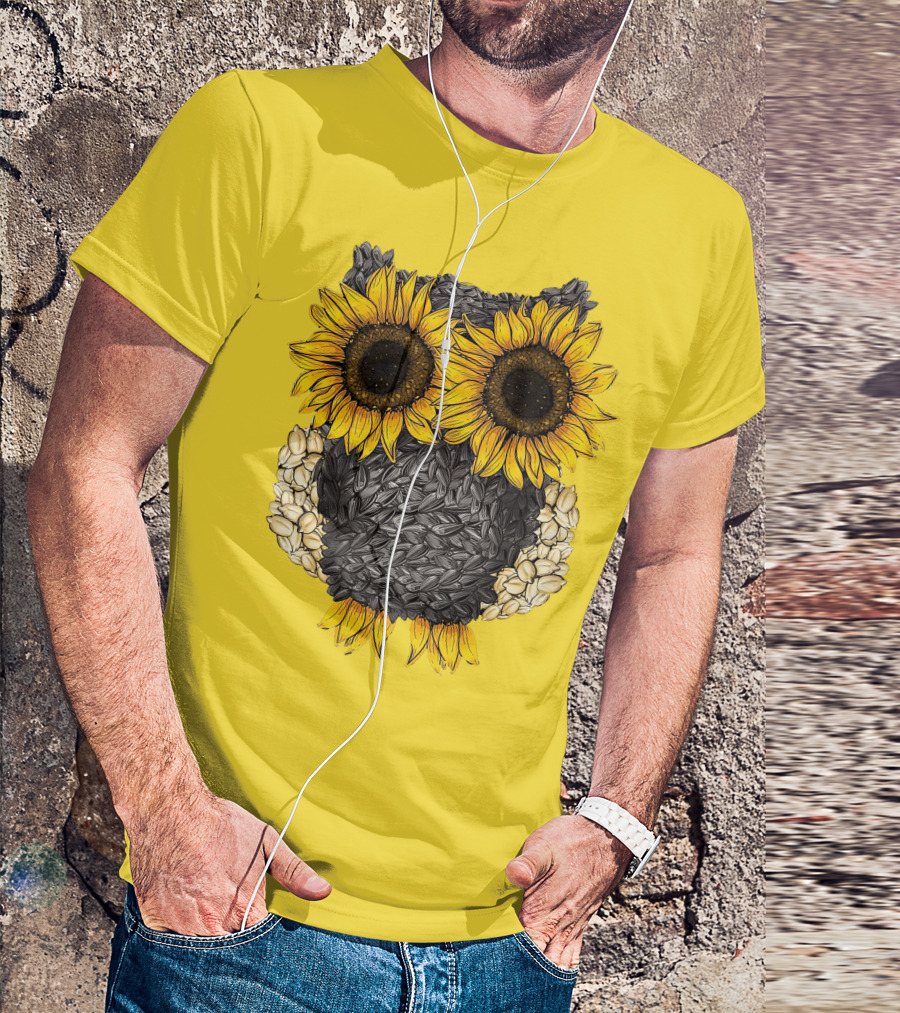 Sunflower Sunflower Owl Owl Sunflower Sunflower T-Shirt