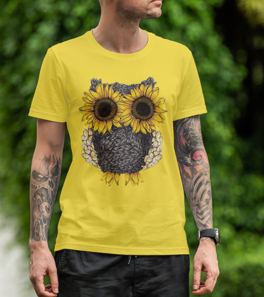 Sunflower Sunflower Owl Owl Sunflower Sunflower T-Shirt