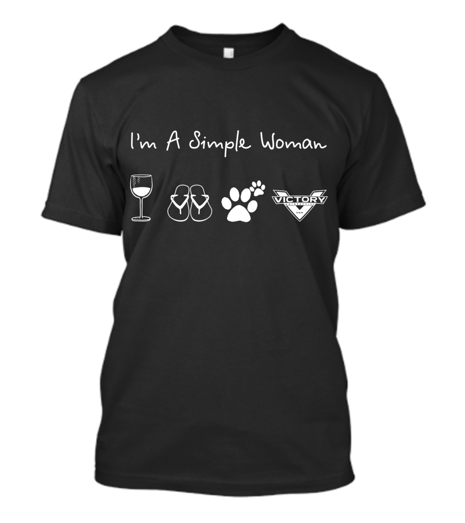 I'm A Simple Woman Wine Flip-Flops Paw Victory T-Shirt