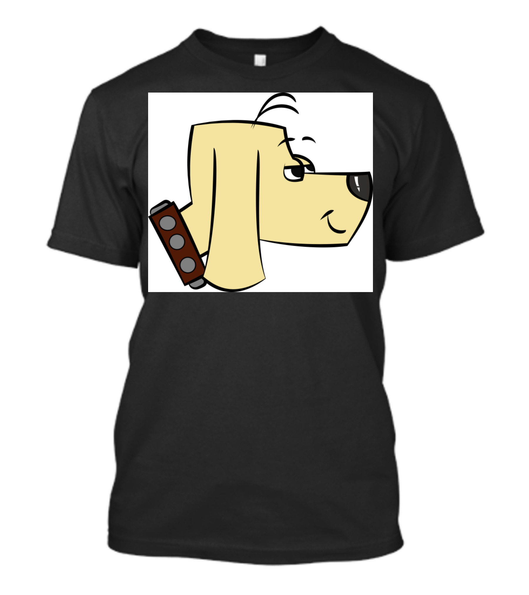 Smiling Dog Cartoon Character With Collar T-Shirt
