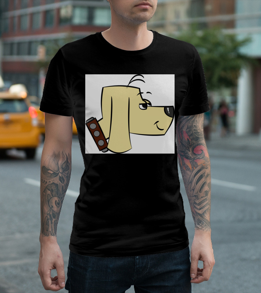 Smiling Dog Cartoon Character With Collar T-Shirt