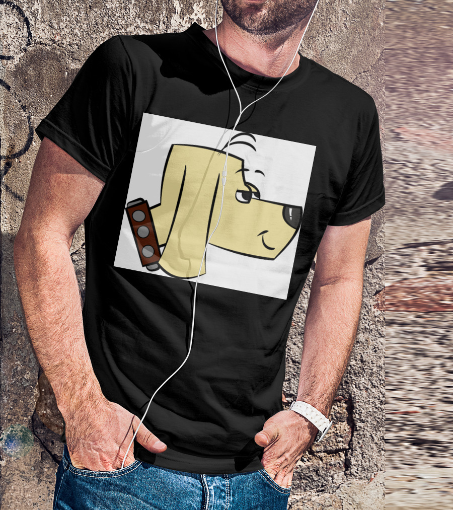 Smiling Dog Cartoon Character With Collar T-Shirt