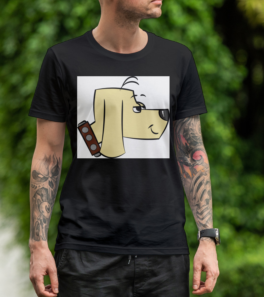 Smiling Dog Cartoon Character With Collar T-Shirt