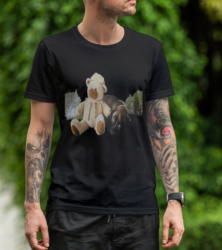 MY FAVORITE DOG GOGA Plush Bear And Dog Duo T-Shirt