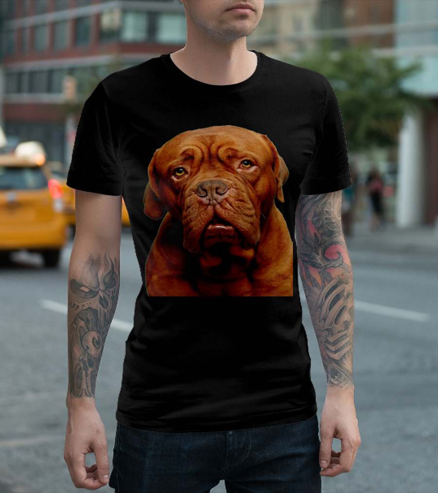 Dogue De Bordeaux Brown Dog Close-Up Face T-Shirt