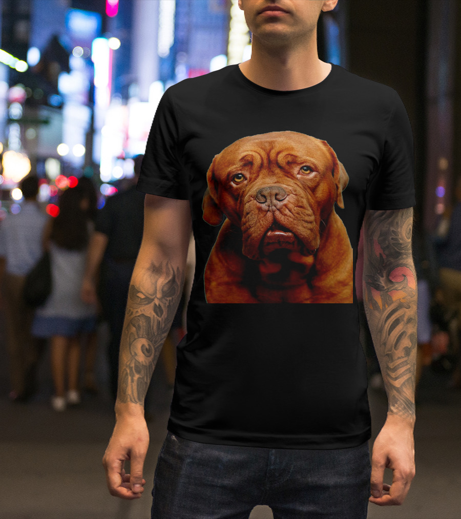 Dogue De Bordeaux Brown Dog Close-Up Face T-Shirt