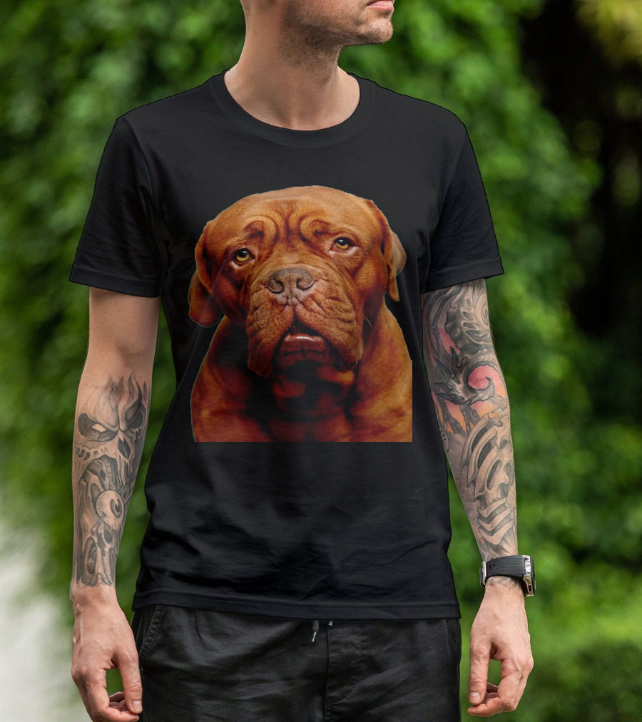 Dogue De Bordeaux Brown Dog Close-Up Face T-Shirt