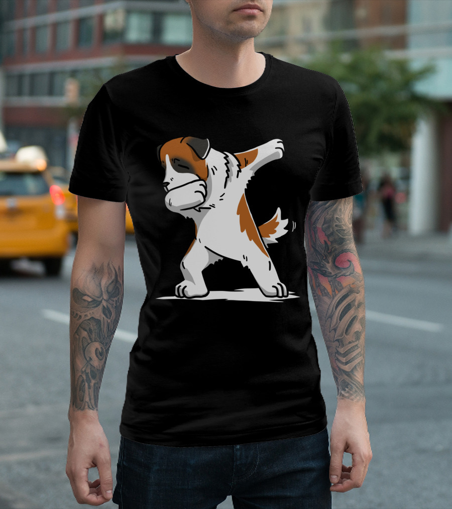 Saint Bernard Dab Dance Dog in Dabbing Pose Fun T-Shirt
