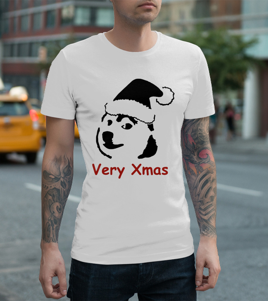 Doge Doggo Very Xmas Santa Hat Dog Christmas T-Shirt