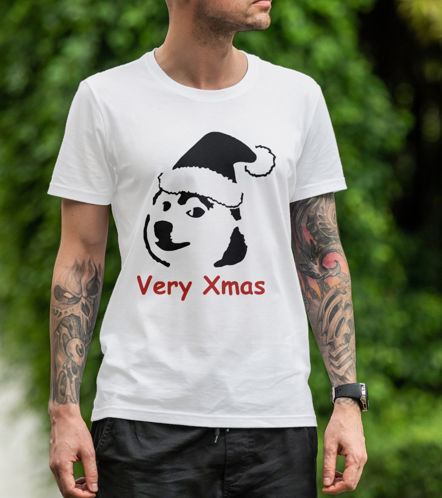 Doge Doggo Very Xmas Santa Hat Dog Christmas T-Shirt