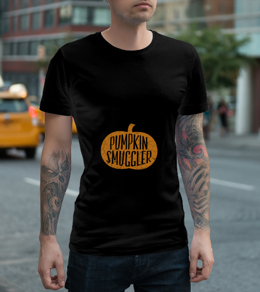Pumpkin Smuggler Halloween Pregnancy Announcement T-Shirt