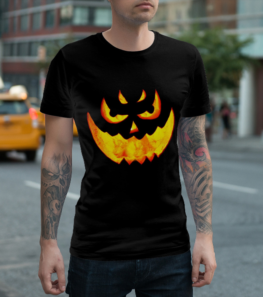 Evil Glowing Pumpkin Face T-Shirt