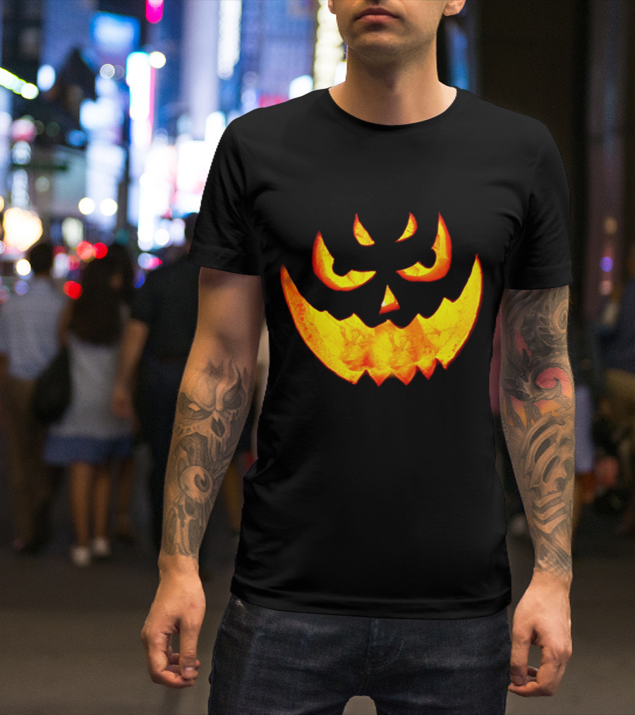 Evil Glowing Pumpkin Face T-Shirt
